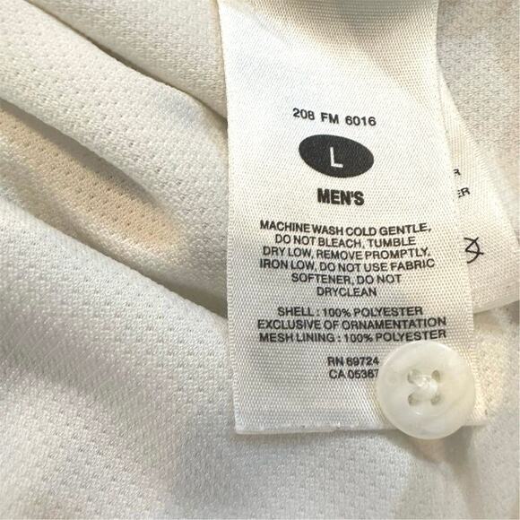 Columbia Men's Short Sleeve Golf Polo Shirt White Size L vented back mesh lined - Picture 5 of 8